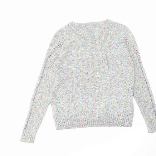 Indigo Womens Multicoloured Round Neck Cotton Pullover Jumper Size 12