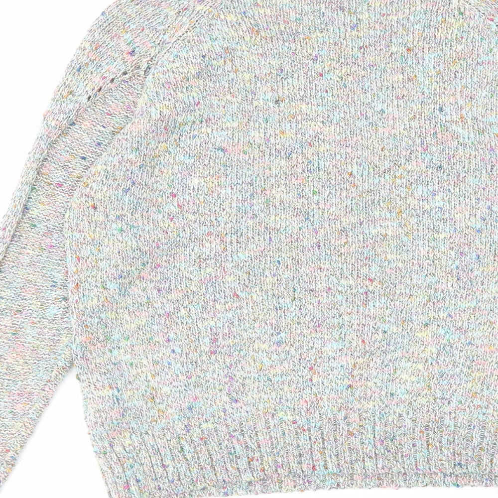 Indigo Womens Multicoloured Round Neck Cotton Pullover Jumper Size 12