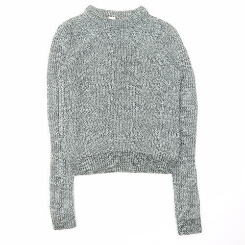 H&M Womens Green Round Neck Acrylic Pullover Jumper Size XS