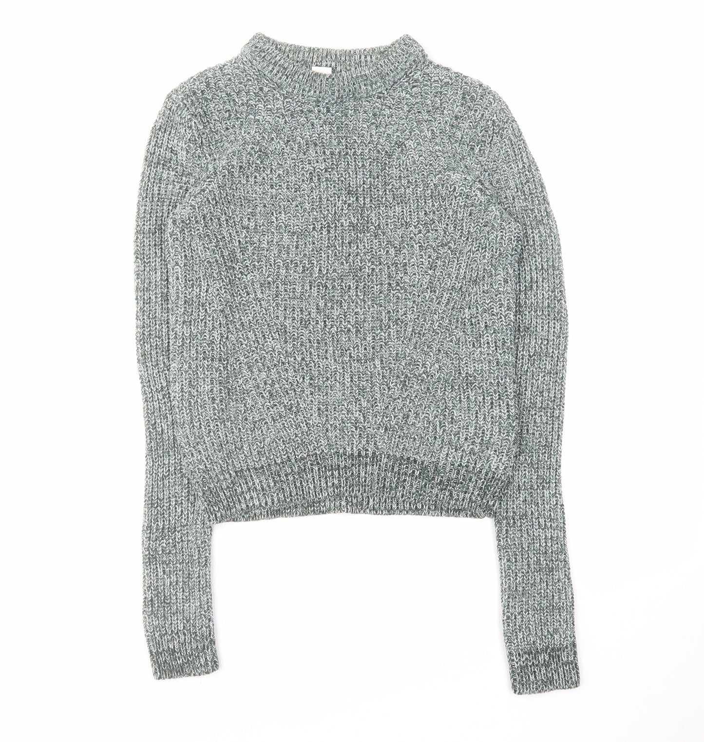 H&M Womens Green Round Neck Acrylic Pullover Jumper Size XS