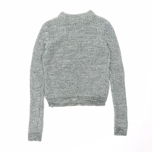 H&M Womens Green Round Neck Acrylic Pullover Jumper Size XS