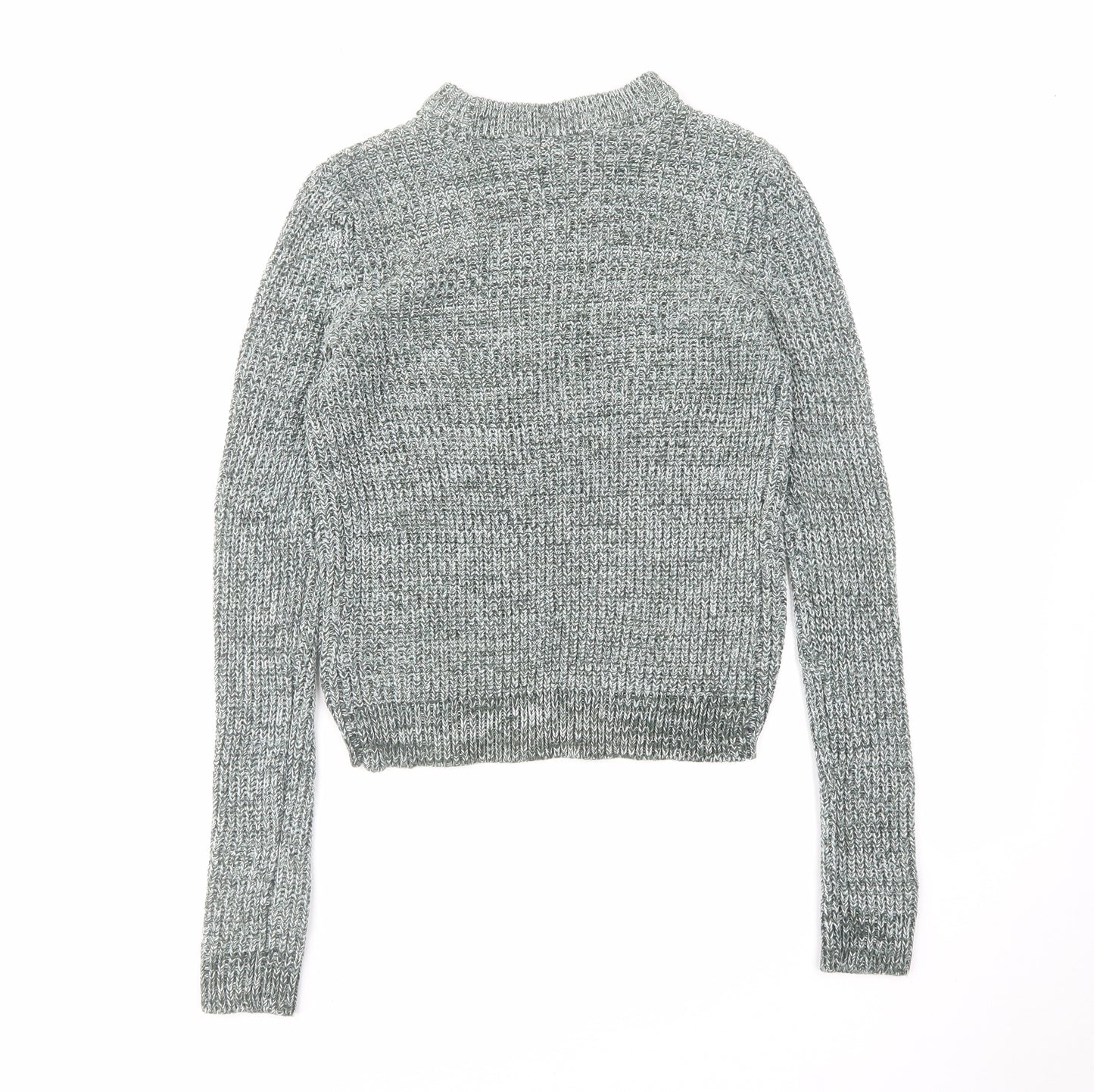 H&M Womens Green Round Neck Acrylic Pullover Jumper Size XS