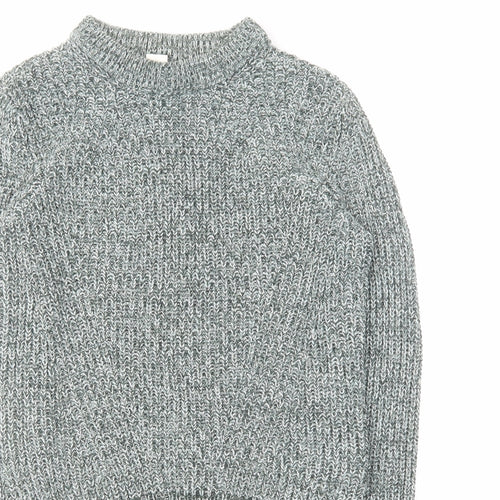 H&M Womens Green Round Neck Acrylic Pullover Jumper Size XS