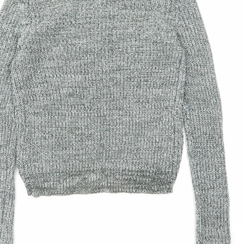H&M Womens Green Round Neck Acrylic Pullover Jumper Size XS