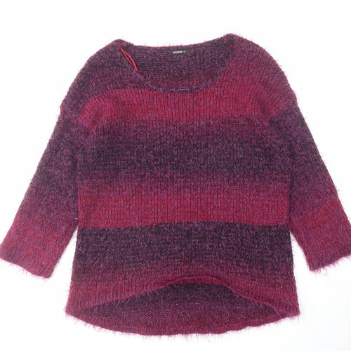 Roman Womens Pink Round Neck Polyamide Pullover Jumper Size 14