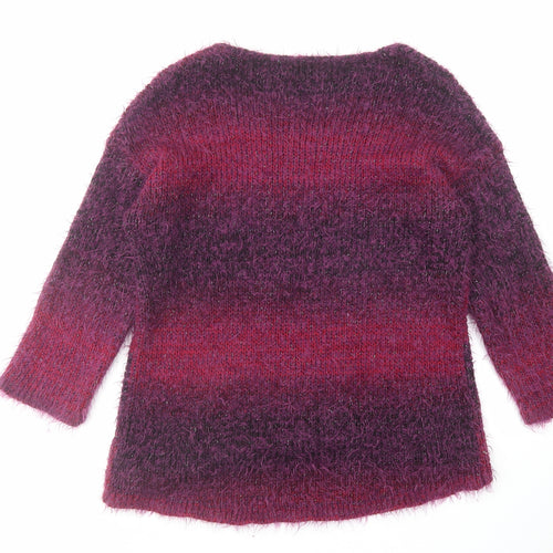 Roman Womens Pink Round Neck Polyamide Pullover Jumper Size 14