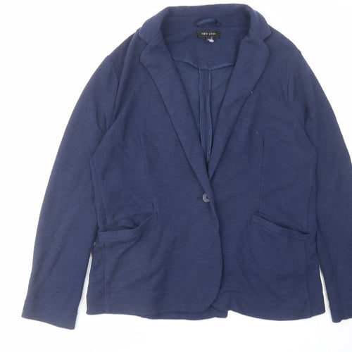 New Look Womens Blue Jacket Size 16 Button