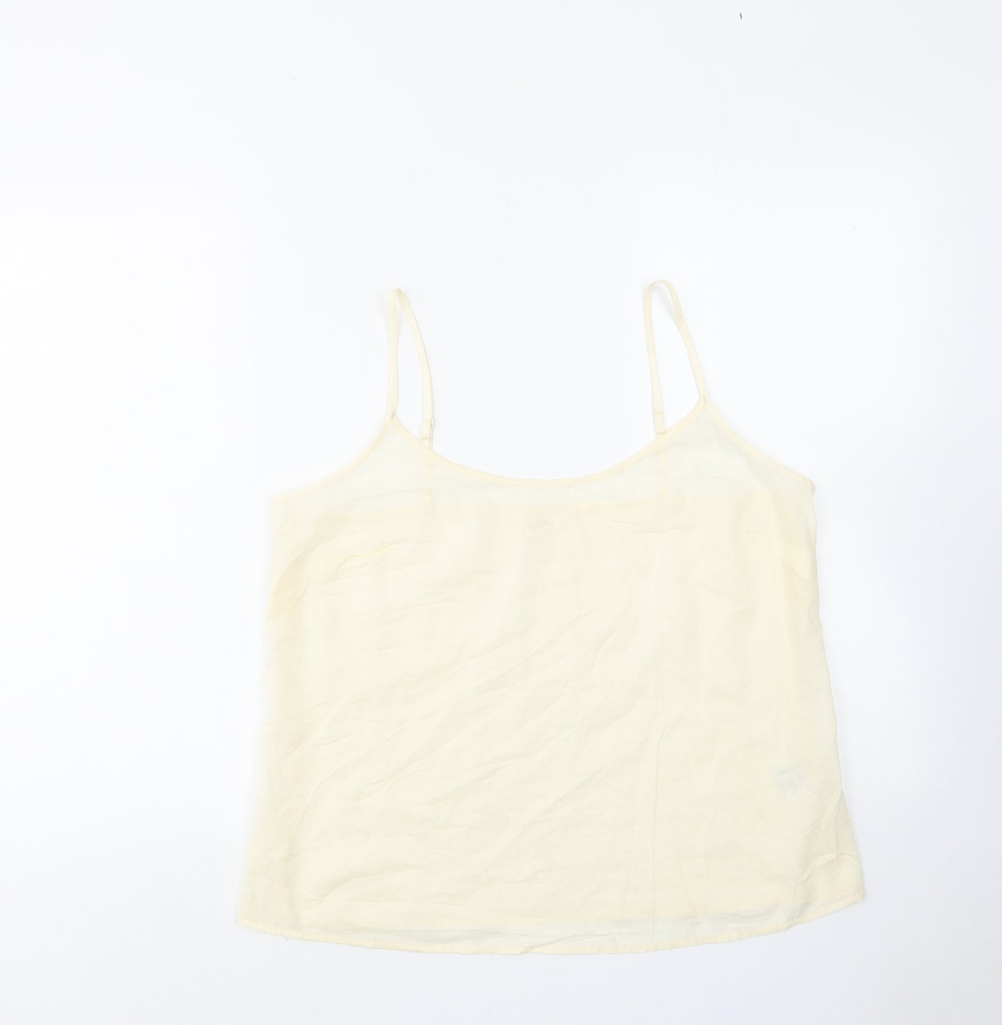 Per Una Womens Ivory Cotton Camisole Tank Size 12 Scoop Neck