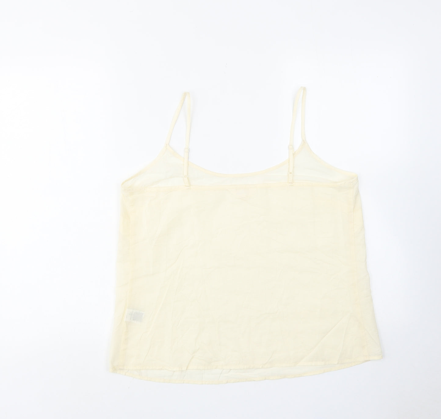 Per Una Womens Ivory Cotton Camisole Tank Size 12 Scoop Neck