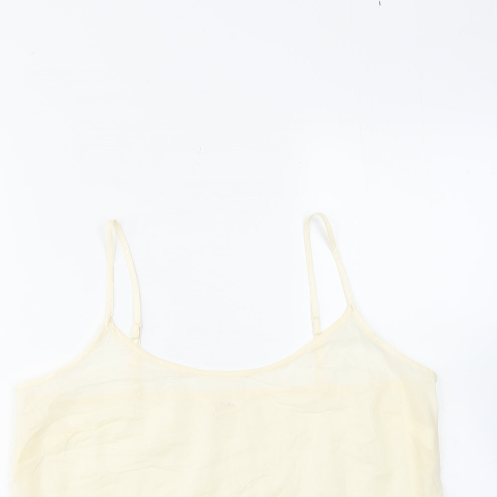 Per Una Womens Ivory Cotton Camisole Tank Size 12 Scoop Neck
