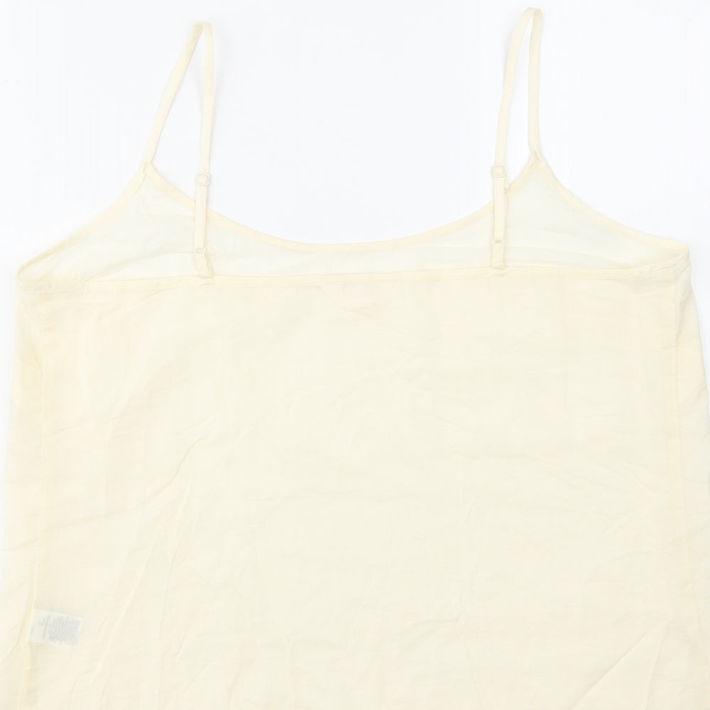 Per Una Womens Ivory Cotton Camisole Tank Size 12 Scoop Neck