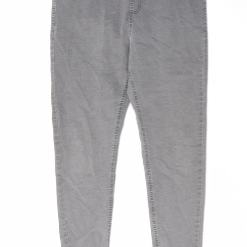 Marks and Spencer Womens Grey Cotton Jegging Jeans Size 14 L26 in Regular Zip