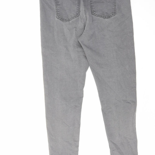 Marks and Spencer Womens Grey Cotton Jegging Jeans Size 14 L26 in Regular Zip