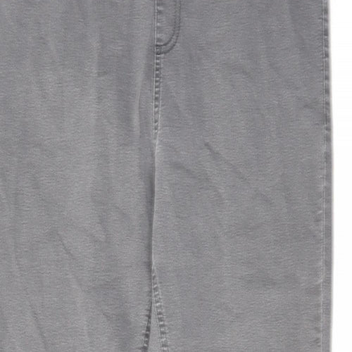 Marks and Spencer Womens Grey Cotton Jegging Jeans Size 14 L26 in Regular Zip