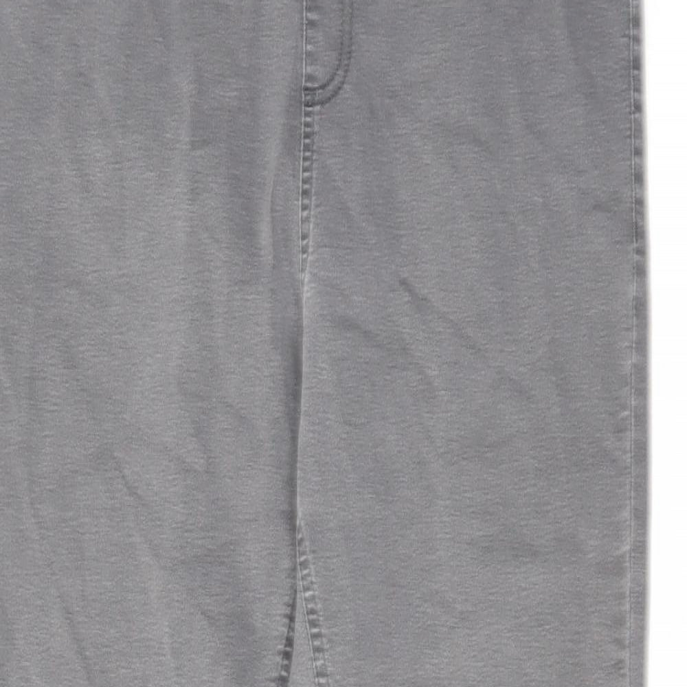 Marks and Spencer Womens Grey Cotton Jegging Jeans Size 14 L26 in Regular Zip
