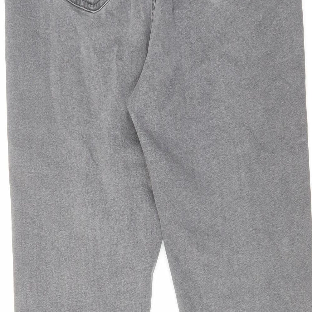 Marks and Spencer Womens Grey Cotton Jegging Jeans Size 14 L26 in Regular Zip