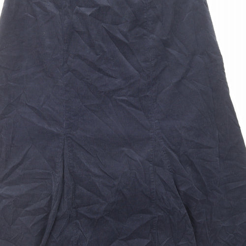 Laura Ashley Womens Blue Cotton A-Line Skirt Size 12 Zip