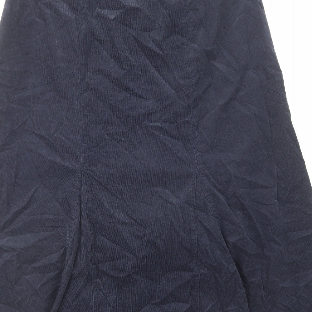 Laura Ashley Womens Blue Cotton A-Line Skirt Size 12 Zip