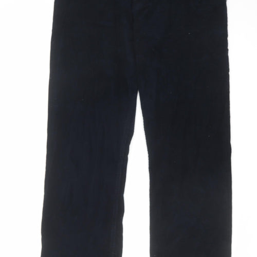 Marks and Spencer Mens Black Cotton Trousers Size 34 in L31 in Regular Zip
