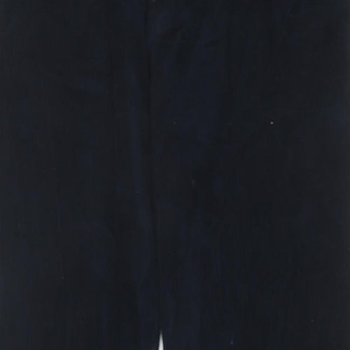Marks and Spencer Mens Black Cotton Trousers Size 34 in L31 in Regular Zip
