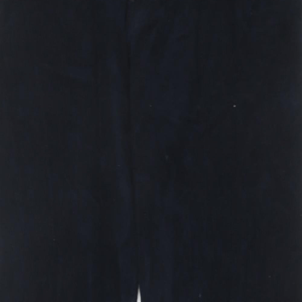 Marks and Spencer Mens Black Cotton Trousers Size 34 in L31 in Regular Zip