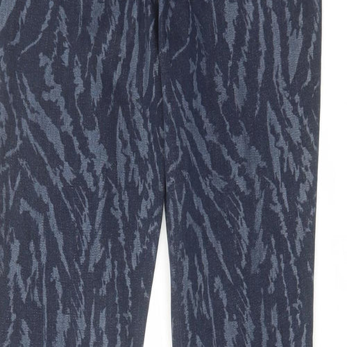 TU Womens Blue Animal Print Cotton Skinny Jeans Size 10 L27 in Regular Zip