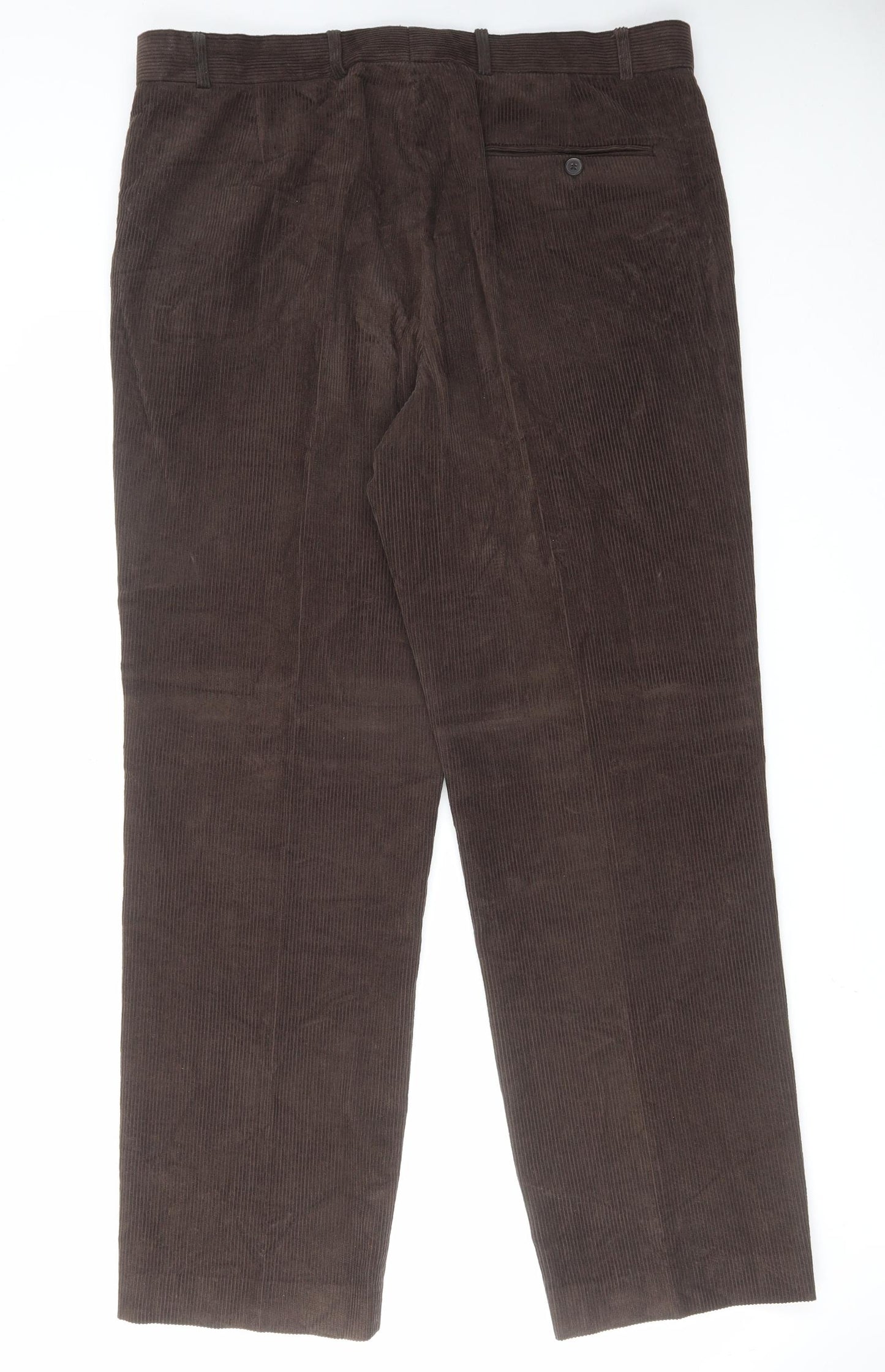 James Pringle Mens Brown Cotton Dress Pants Trousers Size 38 in L31 in Regular Zip