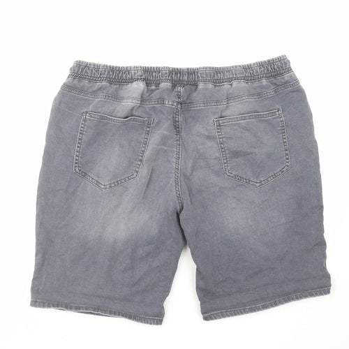 George Mens Grey Cotton Sweat Shorts Size XL L10 in Regular Drawstring