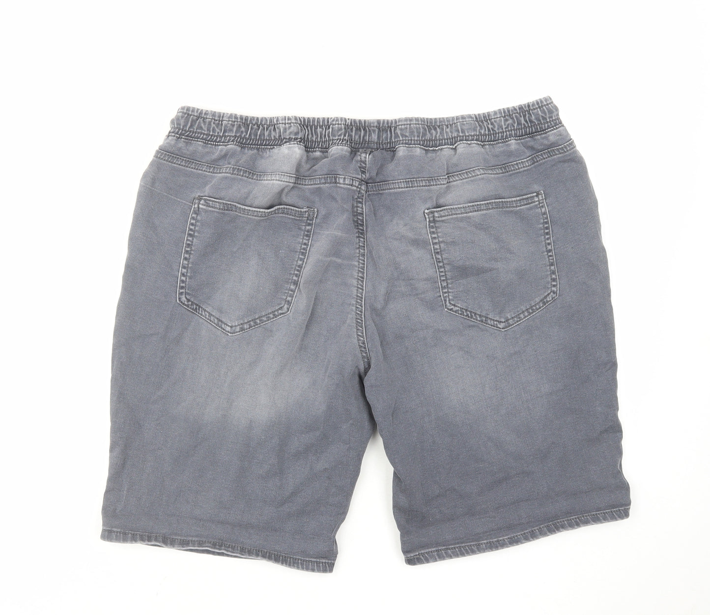 George Mens Grey Cotton Sweat Shorts Size XL L10 in Regular Drawstring