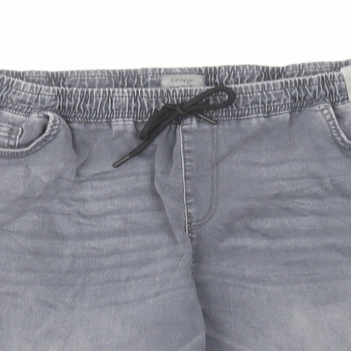 George Mens Grey Cotton Sweat Shorts Size XL L10 in Regular Drawstring