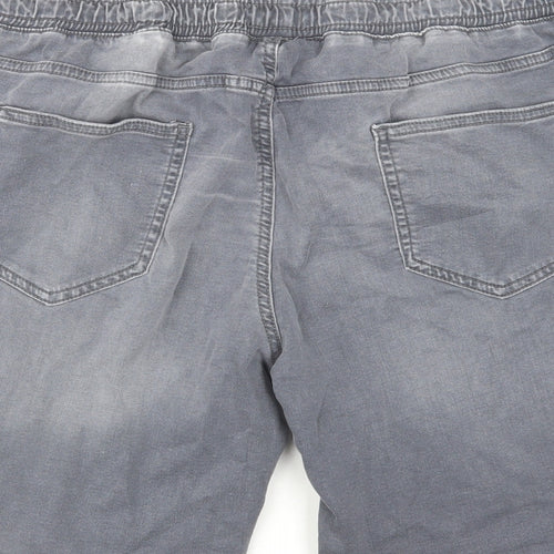 George Mens Grey Cotton Sweat Shorts Size XL L10 in Regular Drawstring