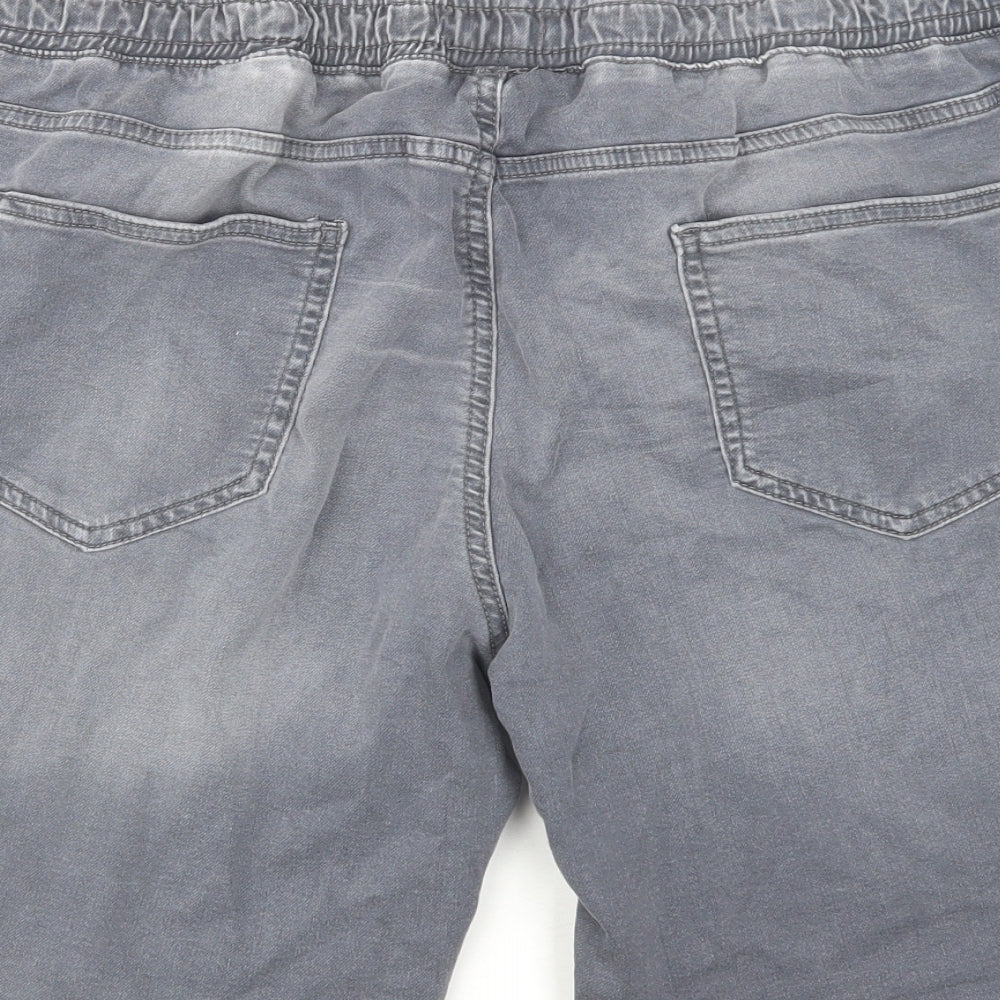 George Mens Grey Cotton Sweat Shorts Size XL L10 in Regular Drawstring