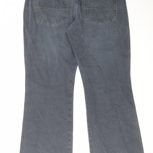 NEXT Mens Blue Cotton Bootcut Jeans Size 38 in L31 in Regular Zip