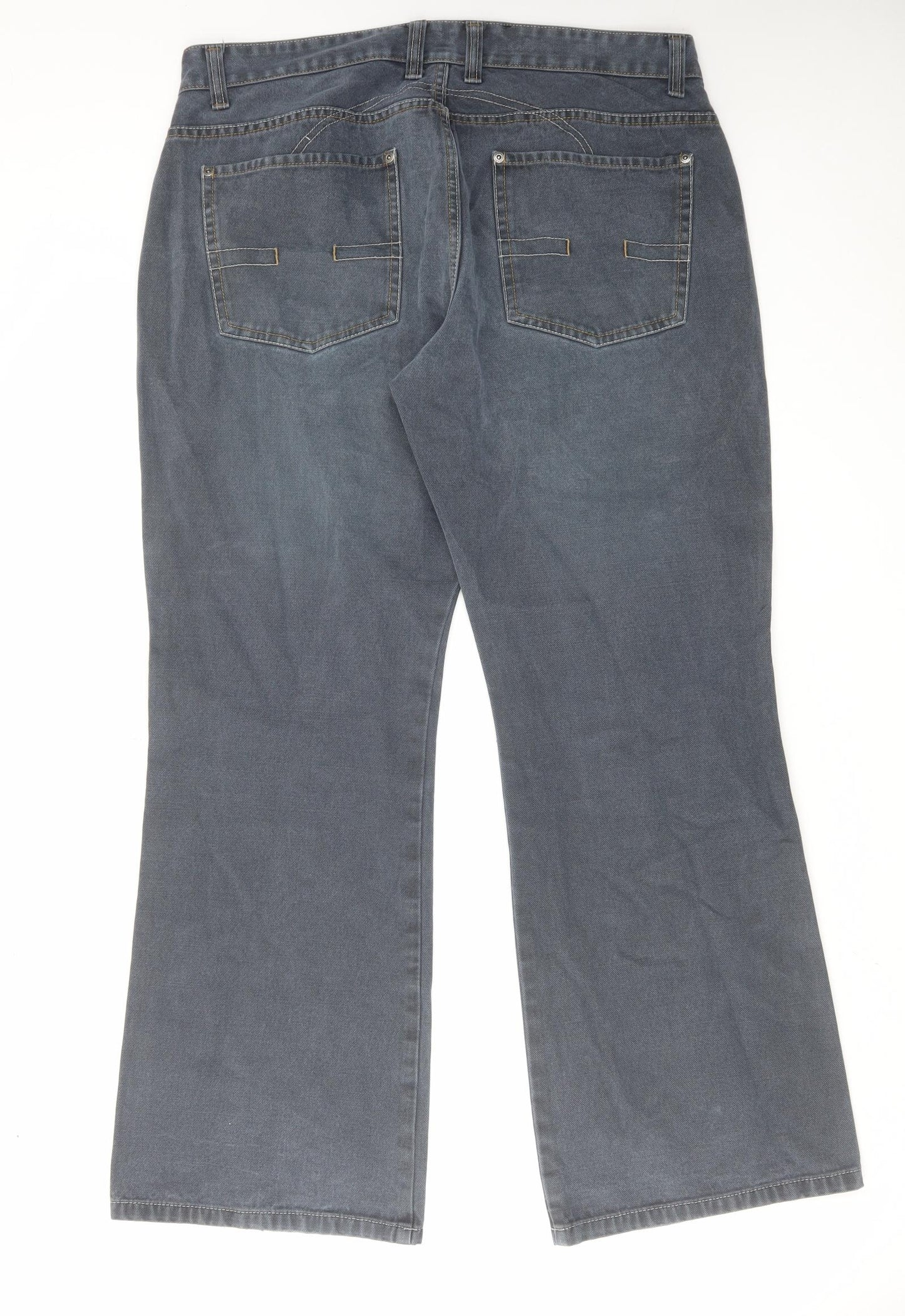 NEXT Mens Blue Cotton Bootcut Jeans Size 38 in L31 in Regular Zip