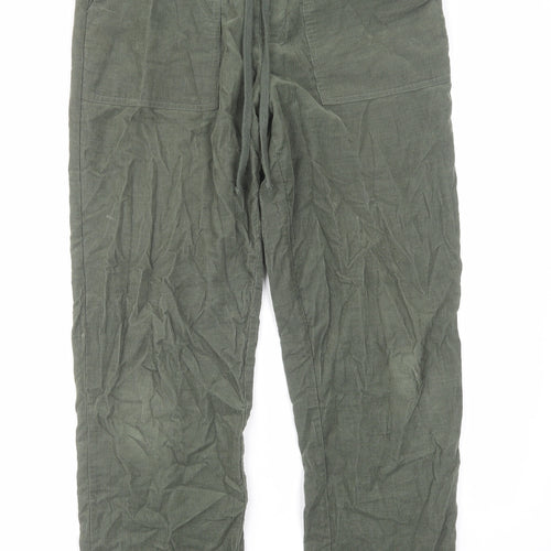 Hush Womens Green Cotton Jogger Trousers Size 6 L27 in Regular Drawstring