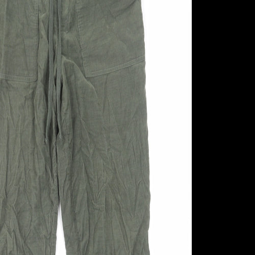 Hush Womens Green Cotton Jogger Trousers Size 6 L27 in Regular Drawstring