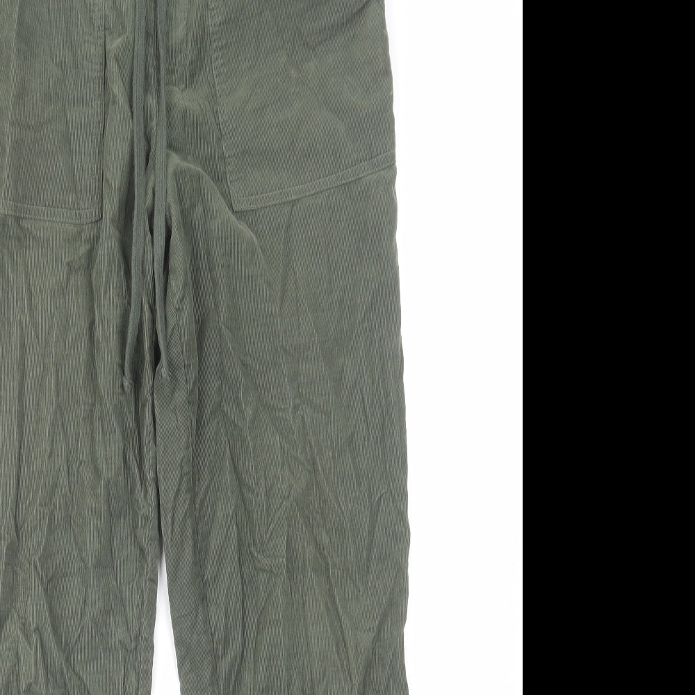 Hush Womens Green Cotton Jogger Trousers Size 6 L27 in Regular Drawstring