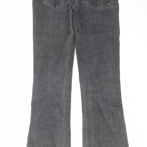 Denim & Co. Womens Grey Cotton Flared Jeans Size 10 L29 in Regular Zip