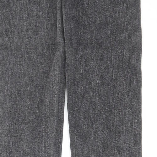 Denim & Co. Womens Grey Cotton Flared Jeans Size 10 L29 in Regular Zip