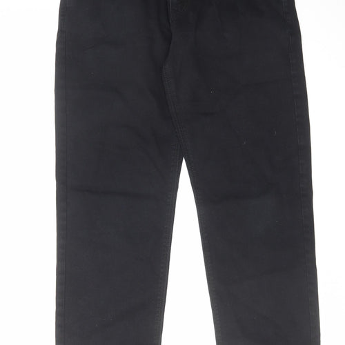 NEXT Mens Black Cotton Straight Jeans Size 32 in L31 in Regular Zip