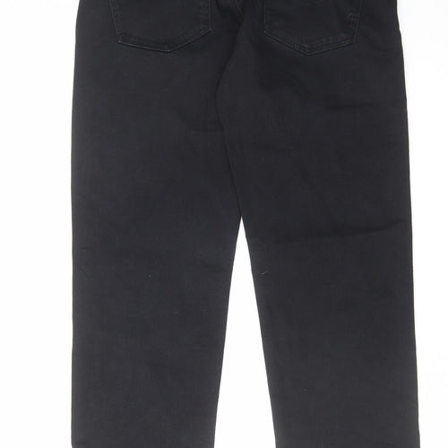 NEXT Mens Black Cotton Straight Jeans Size 32 in L31 in Regular Zip