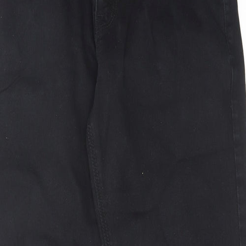NEXT Mens Black Cotton Straight Jeans Size 32 in L31 in Regular Zip