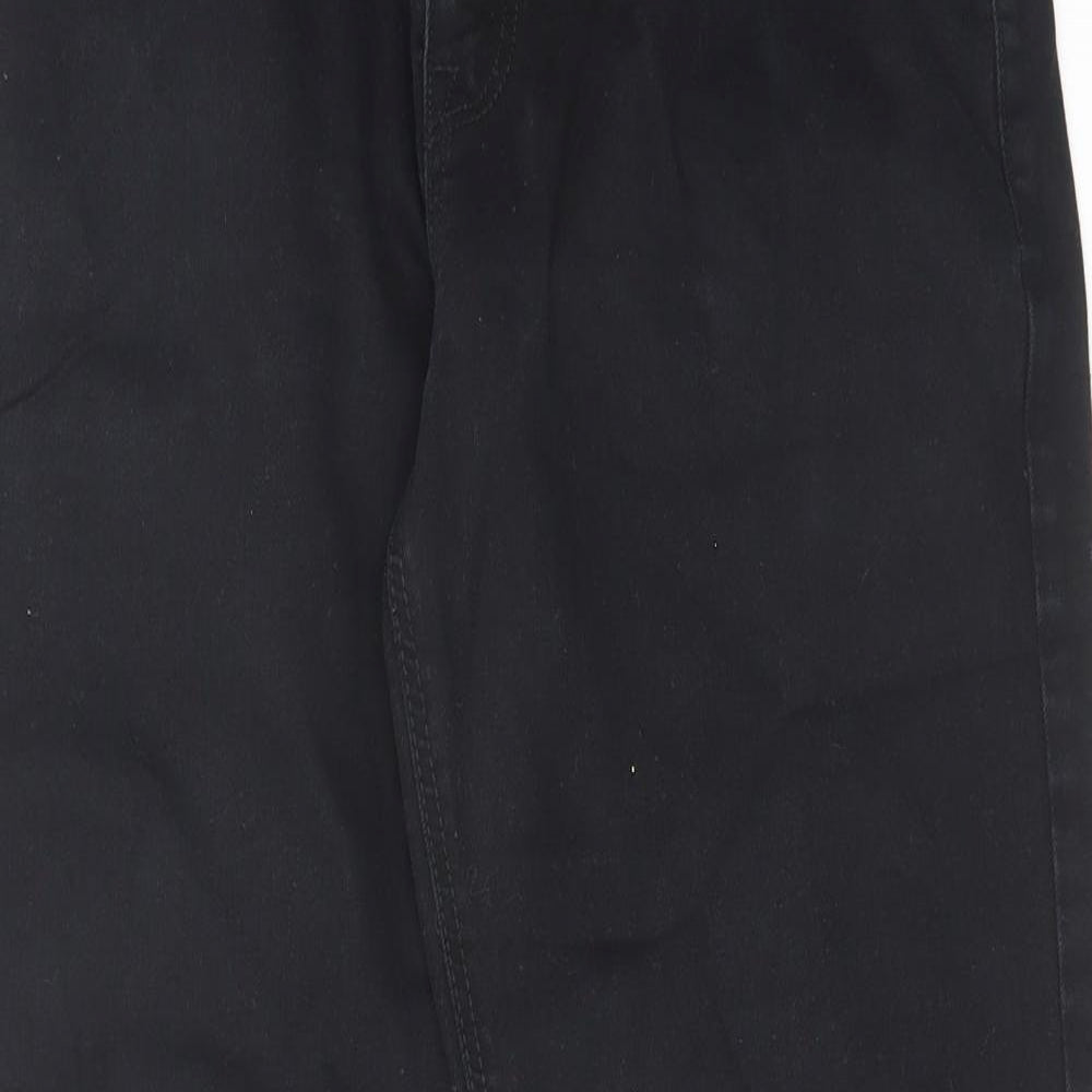 NEXT Mens Black Cotton Straight Jeans Size 32 in L31 in Regular Zip