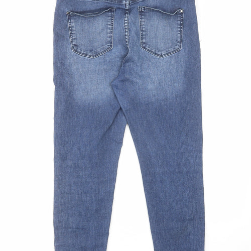 Red Herring Womens Blue Cotton Skinny Jeans Size 12 L24 in Regular Zip