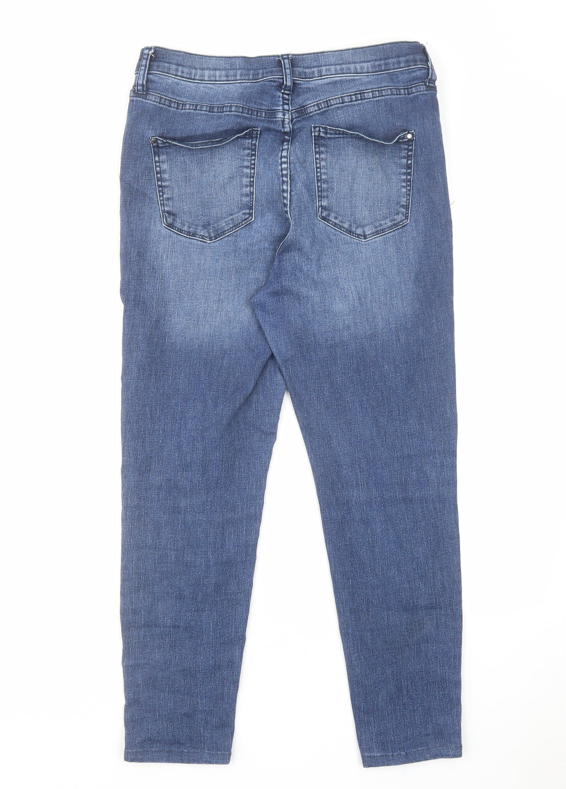 Red Herring Womens Blue Cotton Skinny Jeans Size 12 L24 in Regular Zip
