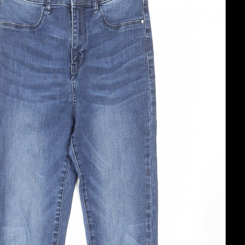 Red Herring Womens Blue Cotton Skinny Jeans Size 12 L24 in Regular Zip