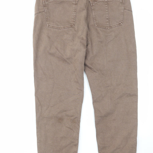 River Island Womens Brown Cotton Tapered Jeans Size 12 L26 in Regular Button