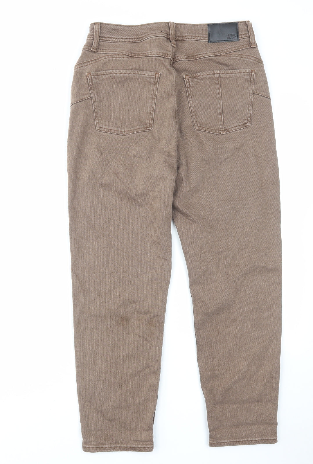 River Island Womens Brown Cotton Tapered Jeans Size 12 L26 in Regular Button