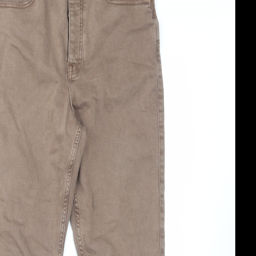 River Island Womens Brown Cotton Tapered Jeans Size 12 L26 in Regular Button