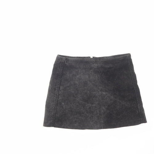 BDG Womens Grey Cotton Mini Skirt Size XS Zip